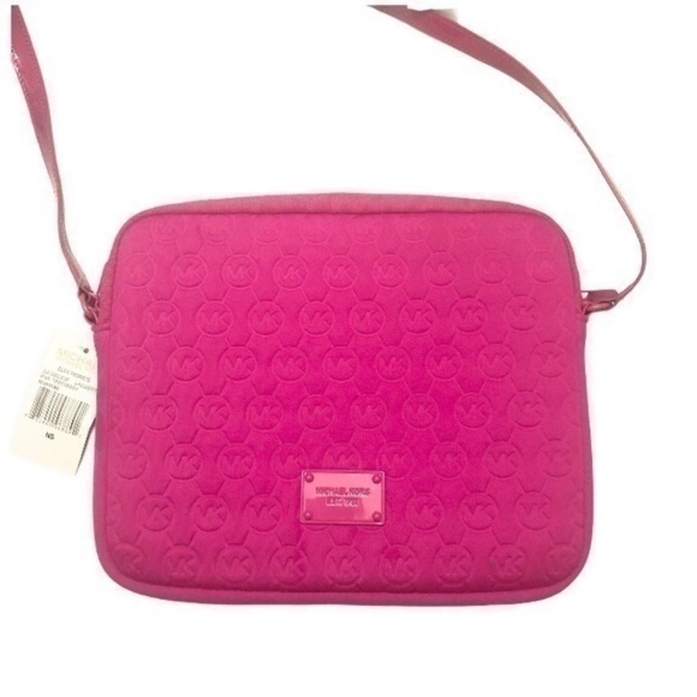 Michael kors pink neoprene tablet messenger bag